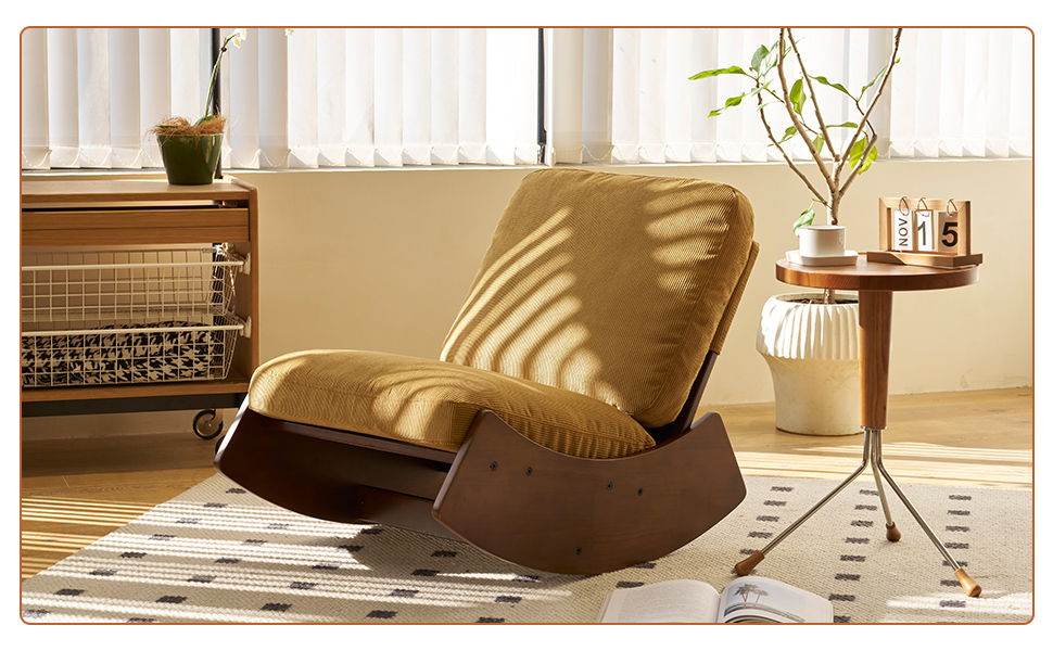 Comfortable High-Quality Upholstery Glider Rocking Chair