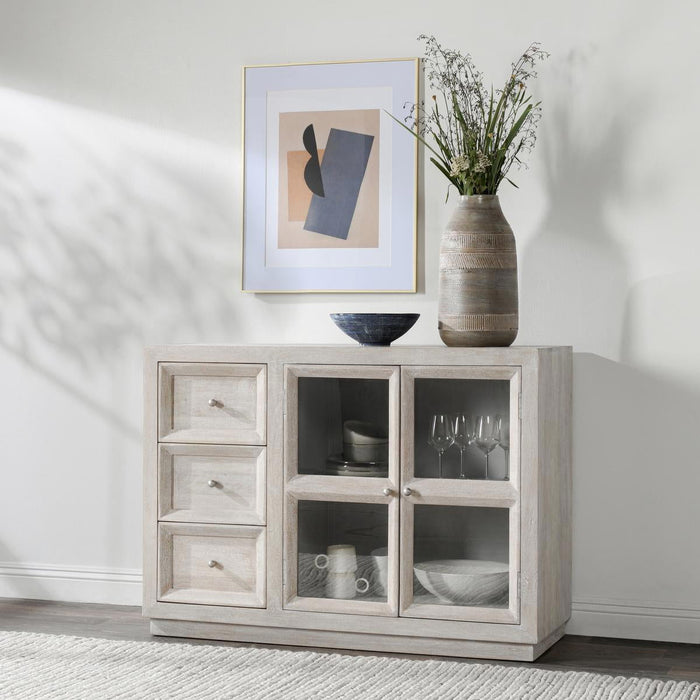 Isha - 3 Drawers 2 Door Cabinet - Creamwood