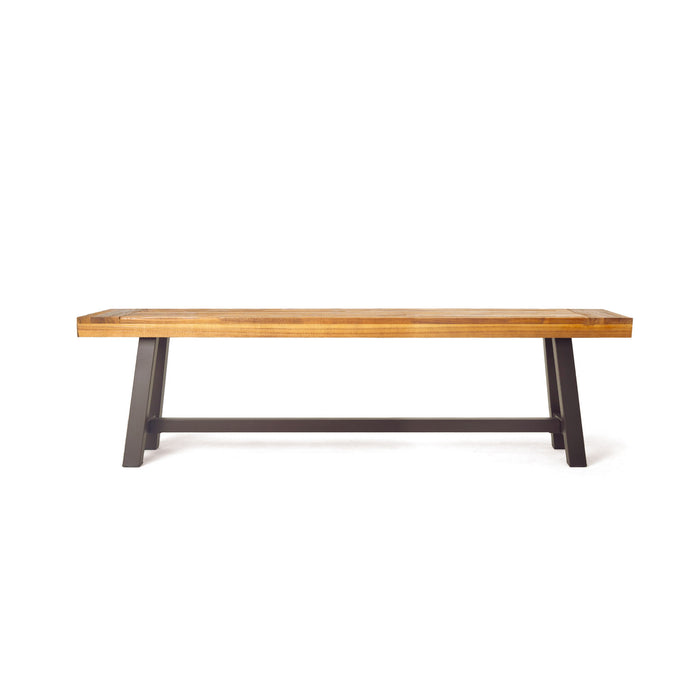 Tranquilizer - Outdoor Acacia Wood Bench With Slat Panel Design