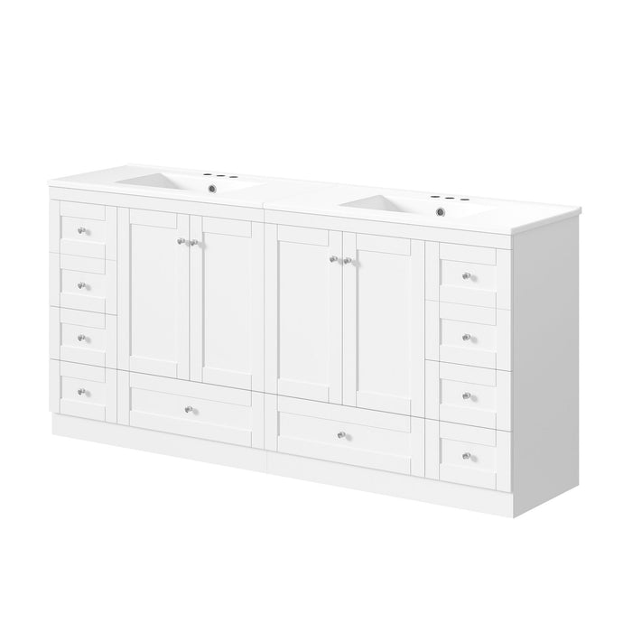Shaker Free Standing Bathroom Vanity Cabinet & Sink, Soft Close Drawers, Soft Close Doors