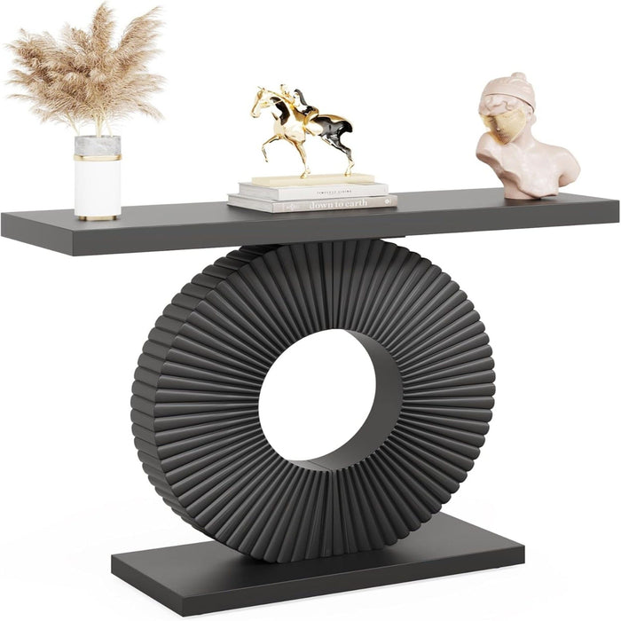 Modern Console Table With Sculptural Geometric Base