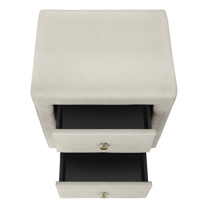 Nightstand, Storage Drawer Versatile Use, Upholstered, Transitional