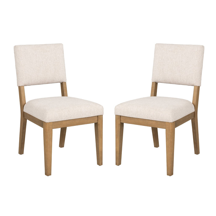 Millwork - Dining Chair (Set of 2) - White / Light Brown