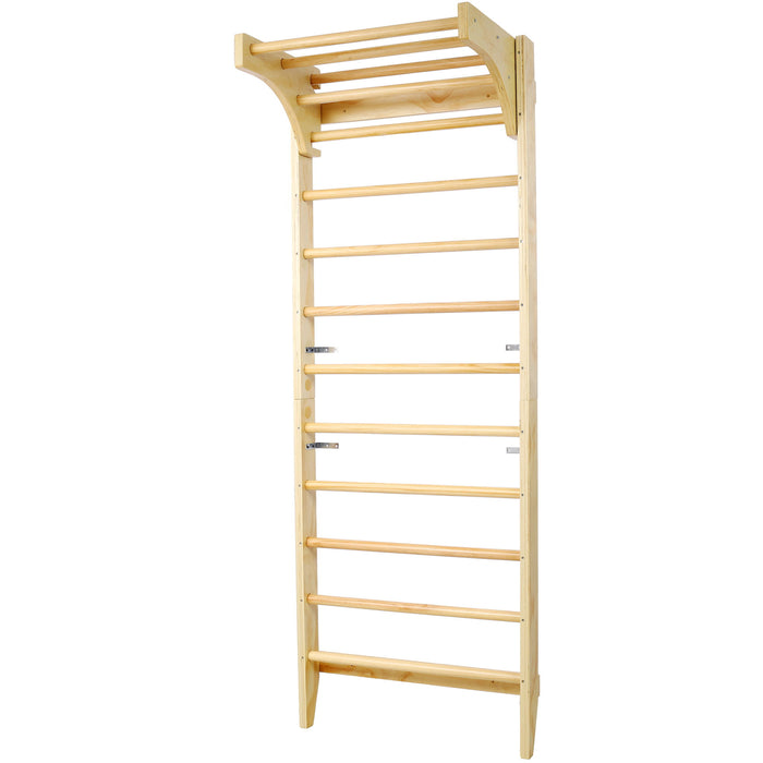 Swedish Ladder, Stall Bars Set For Physical Therapy & Gymnastics - Natural