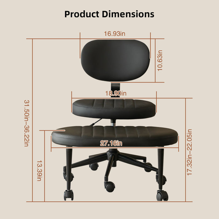 Ergonomic Cross Legged Office Chair With Back Support