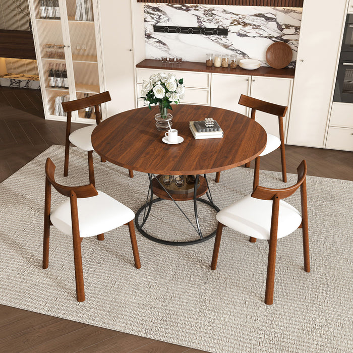 Round Extendable Dining Table Set With Chairs