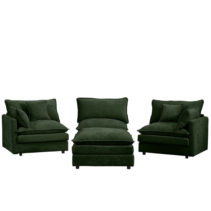 Modular L-Shaped Sectional Sofa With Movable Ottoman