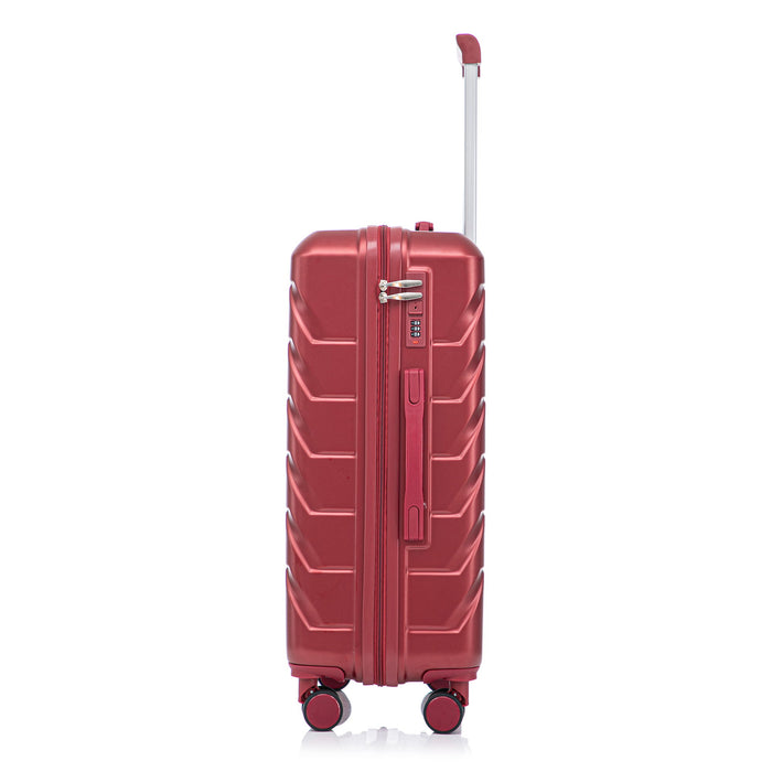 Hard Shell Luggage With Scratch Resistant Surface, 4 Wheels, Combination Lock & Side Hooks