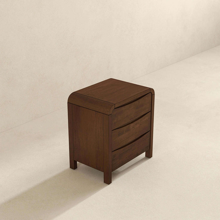 Lionel - Nightstand 3 Drawer Bed Side Table - Brown