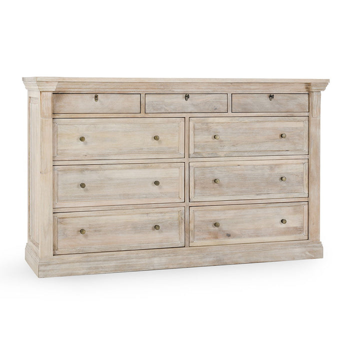 Adelaide - 9 Drawer Dresser - Natural Cream Wash