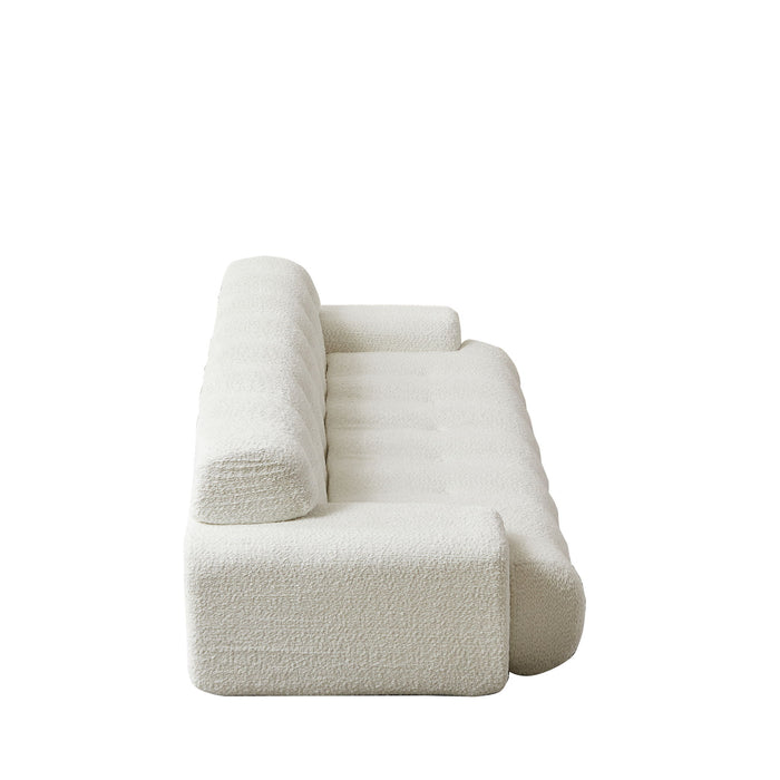 Cloud Series Minimalist Button Tufted Square Arm 3 Seater Sofa