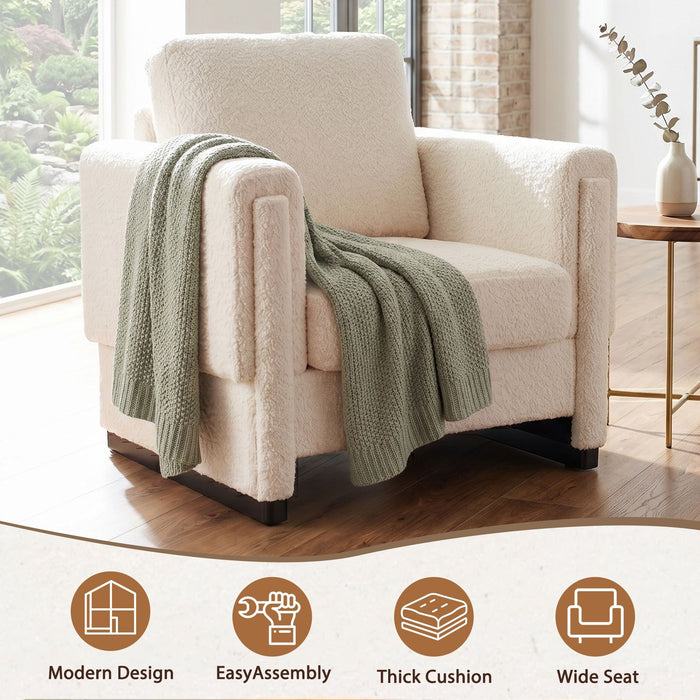 Upholstered Accent Armchair With Square Arm