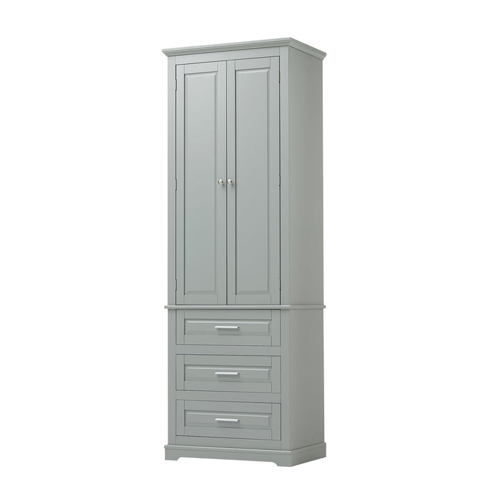 Tall Storage Cabinet With 3 Drawers For Bathroom