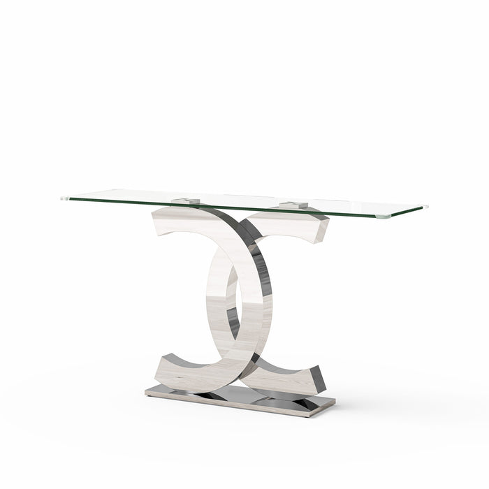 Dual C - Shaped Console Table
