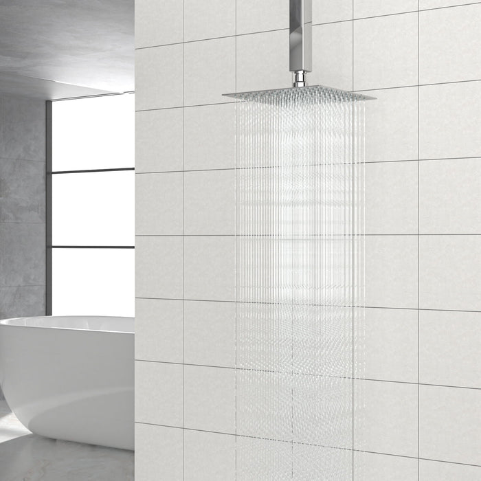 8" Square Rain Shower Head, Ceiling / Wall Mount Stainless Steel Bath Fixture