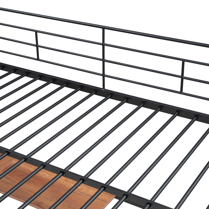 Loft Bed With Desk And Grid, Stylish Frame With Lateral Storage Ladder And Wardrobe