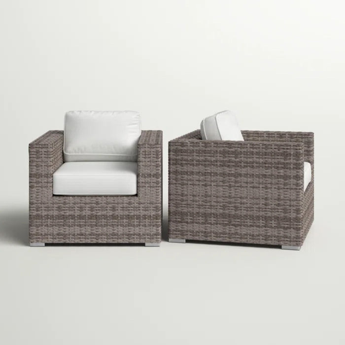 Grade - Club Patio Chair With Sunbrella Cushions (Set of 2) - Gray Mix / White