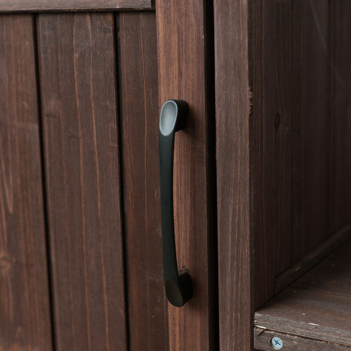 Outdoor Kitchen Island Prep Station With Lockable Wheels, Ample Storage, Towel & Spice Racks