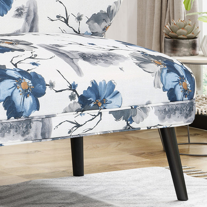 Elegant Classic Upholstered Loveseat With Curved Backrest