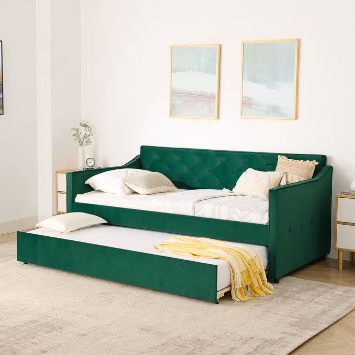 Daybed With Pop Up Trundle And USB Charging Armrest