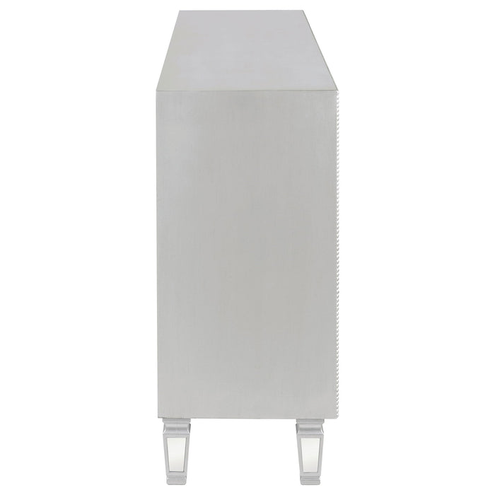 Gabrielle - 3 Drawer Mirrored Storage Accent Cabinet - Silver