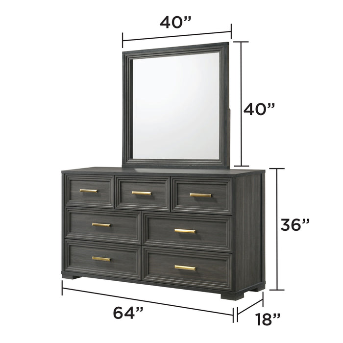 Colorado - Square Mirror (Dresser Not Included) - Charcoal