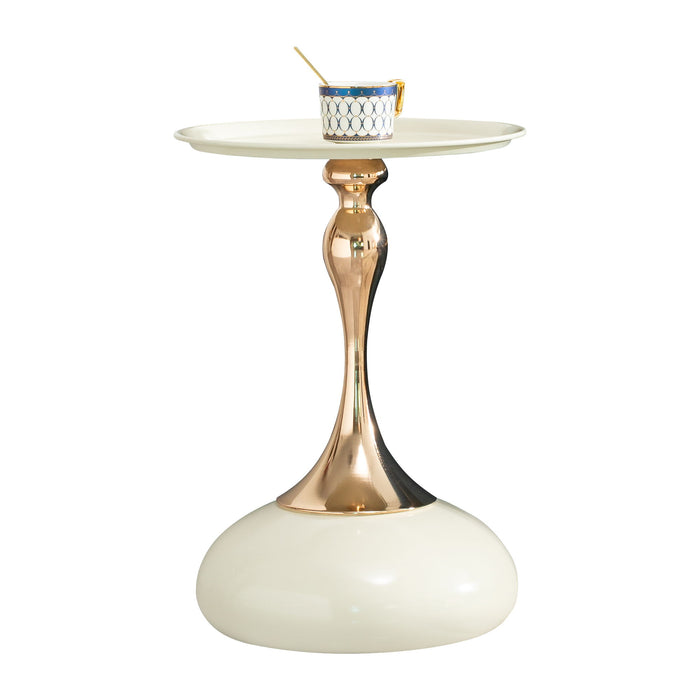 Modern Round Side Table For Small Spaces With Carbon Steel Construction