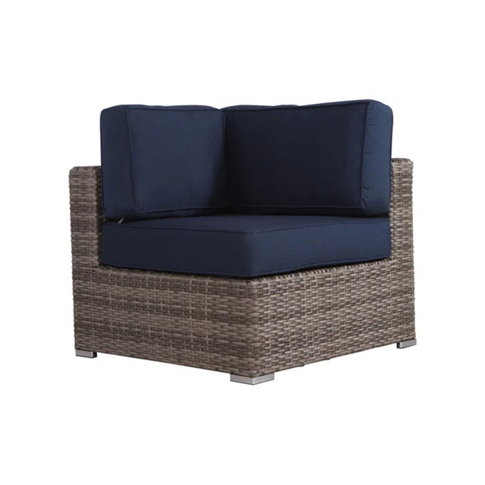 Wicker Seating Group Set With Table And Cushions