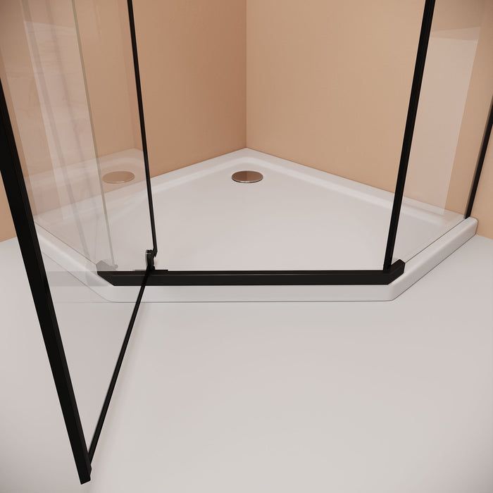 Frameless Neo Angle Shower Door WithTempered Glass
