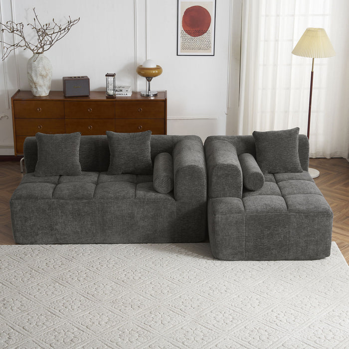 Sectional Free Combined Sofa With 2 Side Pockets