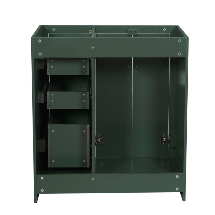 Retro Style Bathroom Vanity With 3 Drawers & Soft-Closing Doors