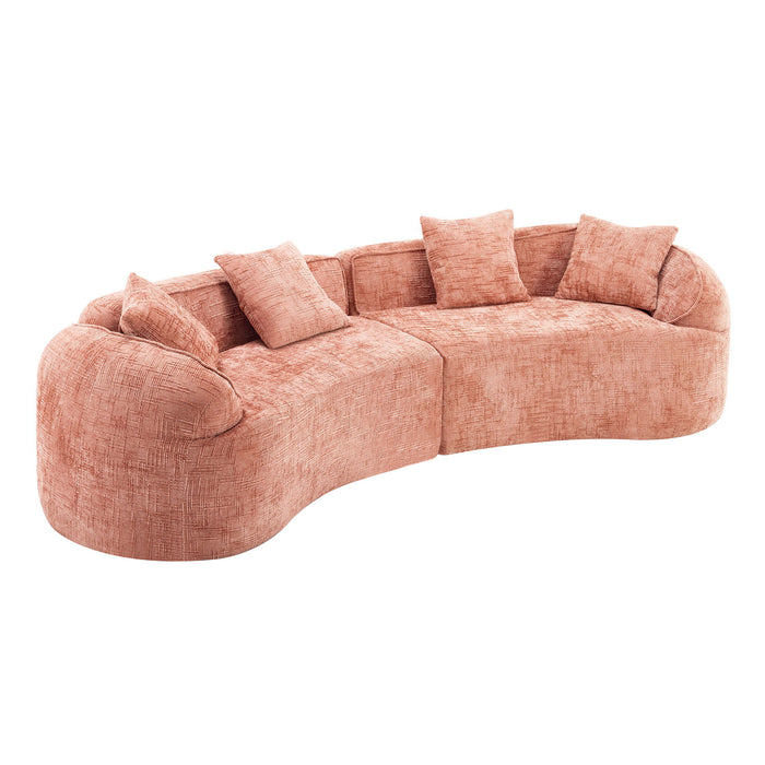 Curved Compressed Sofa, Nordic-Style Design For Living Room