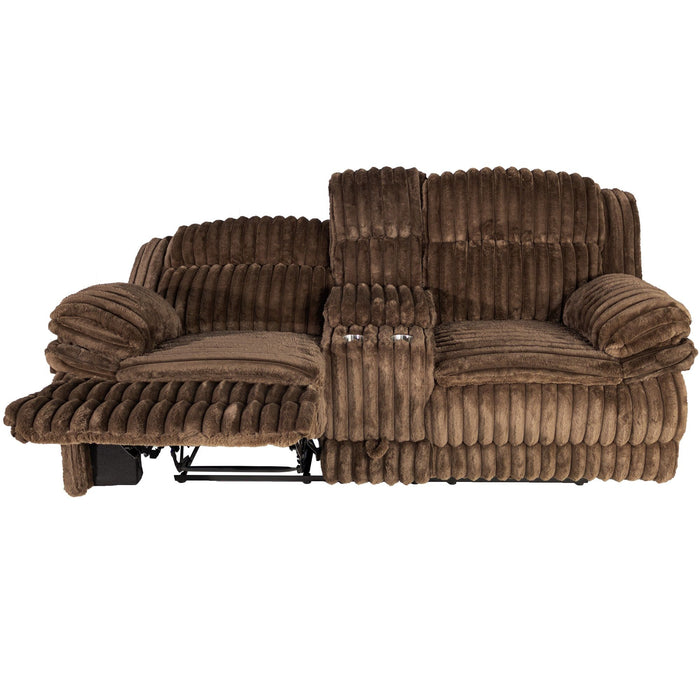 Contemporary Motion Loveseat With Console Storage
