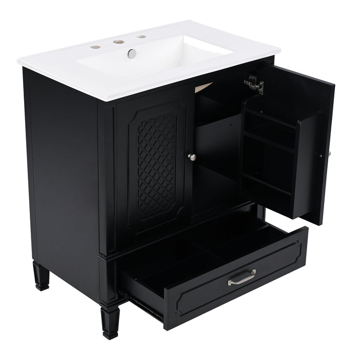 Bathroom Vanity With Sink, Soft Closing Door, Multi Functional Storage