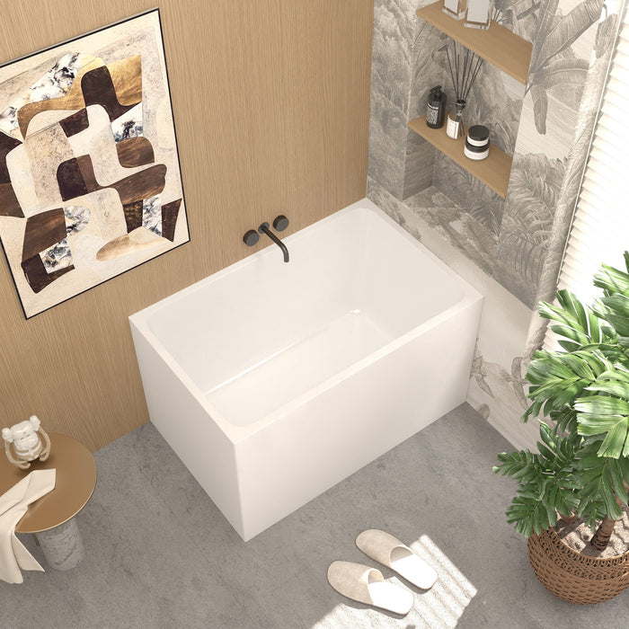 Freestanding Bathtub With Drain, Rectangular Shape