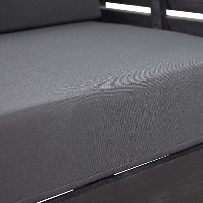 Acacia Wood Loveseat And Coffee Table Set With Cushions