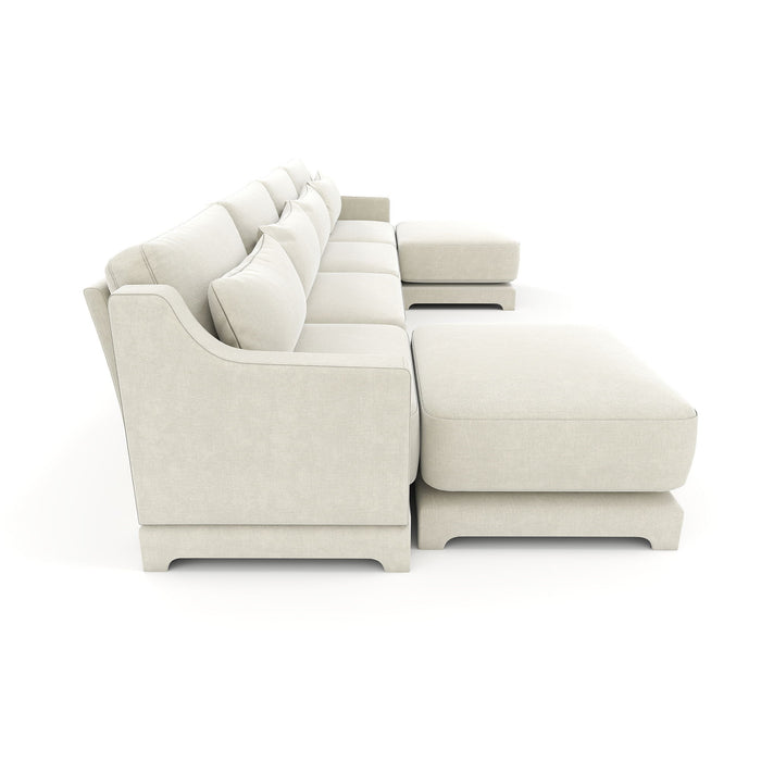 Stylish Sofa With Ottoman And Lumbar Pillows, Ergonomic Design