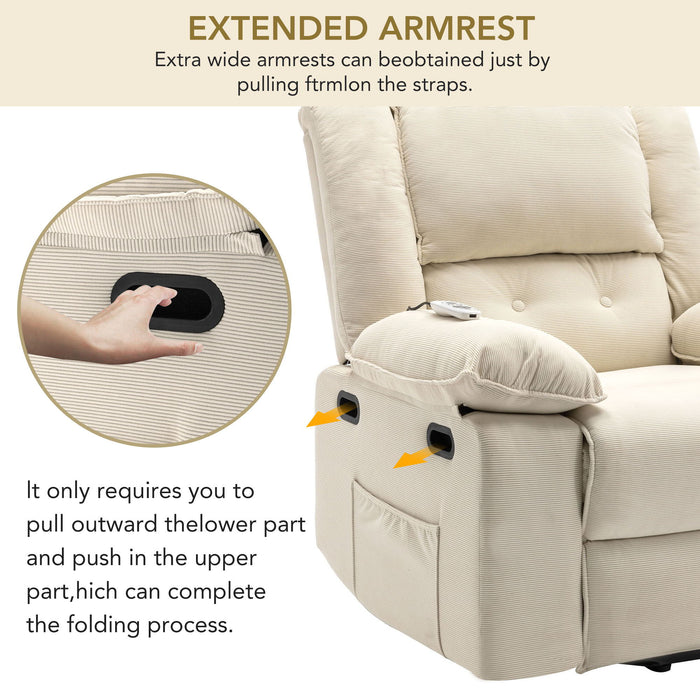 Massage Recliner Power Lift Chair With Adjustable Massage And Heating Function