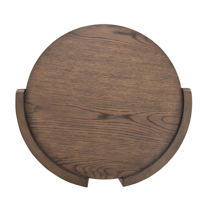 Lyra - End Table - Dark Brown / White