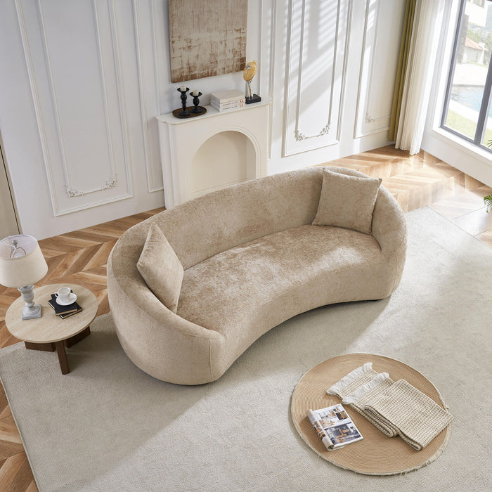 Curved 3 Seater Sofa, Long Living Room Couch