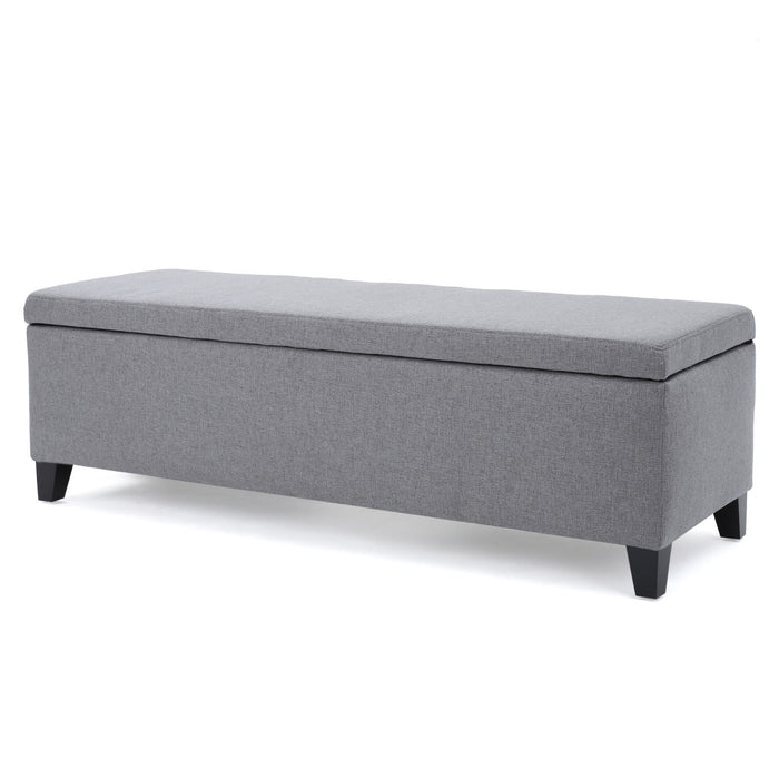 Contemporary Storage Ottoman Bench With Polyester Upholstery