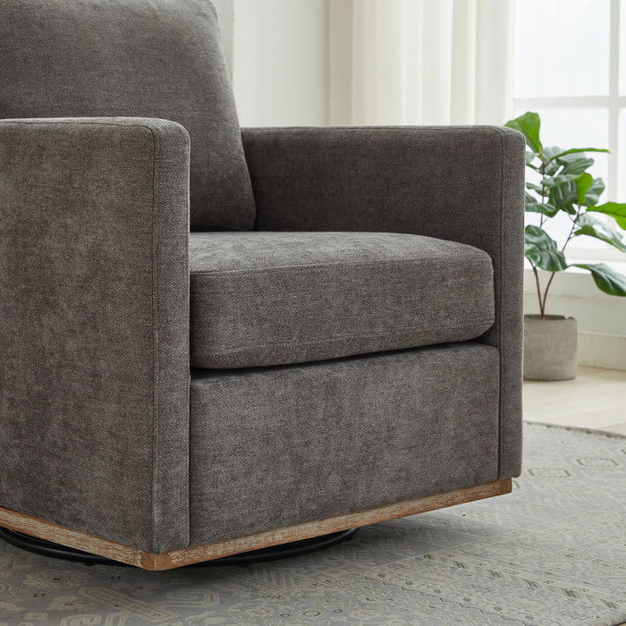 Square Upholstered Swivel Accent Chair