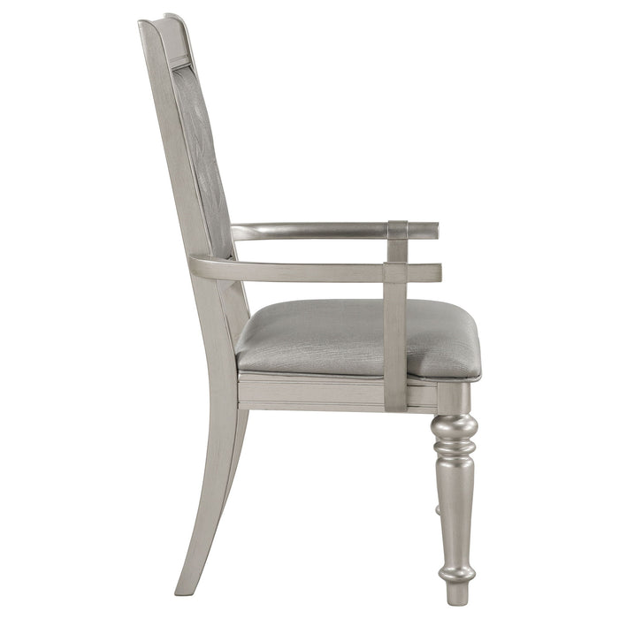 Hollywood - Platinum Open Back Arm Chair (Set of 2) - Silver