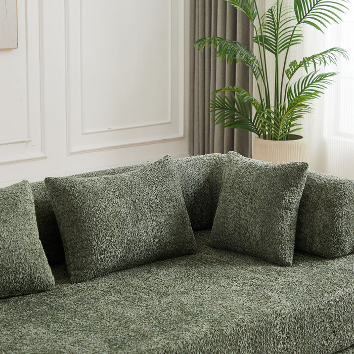 Convertible Sleeper Sofa Bed With Cylindrical Pillow