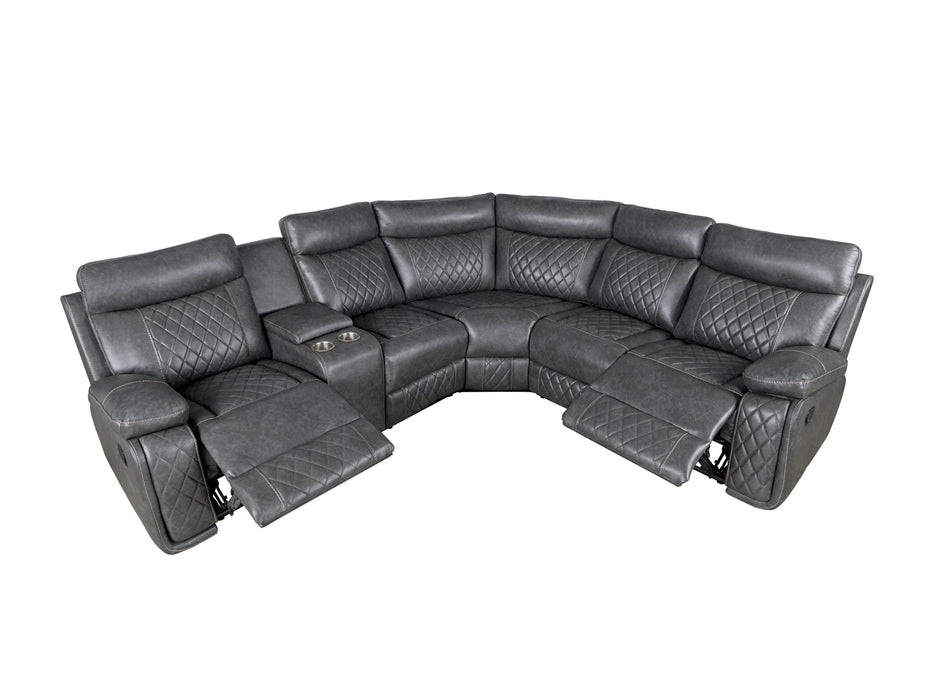 Home Theater Seating Manual Recliner With Cup Holder, Hide - Away Storage PU Reclining Sofa For Living Room, Home Theater