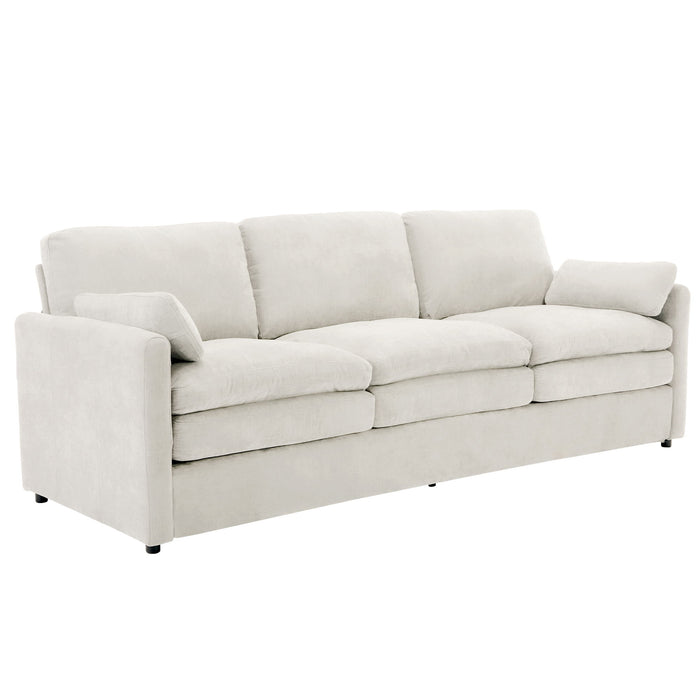 Cozy Upholstered 3 Seater Sofa With Double Cushion
