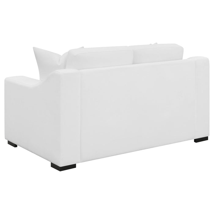 Chelan - 2 Piece Upholstered Sloped Arm Sofa Set - White