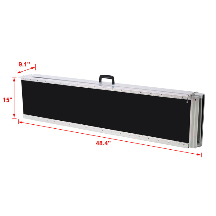 Portable And Foldable Wheelchair Ramp With Non Skid Surface