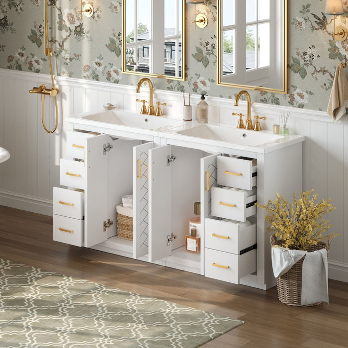 Bathroom Vanity Set With Sink, Storage Cabinet With Drawers & Soft Closing Doors