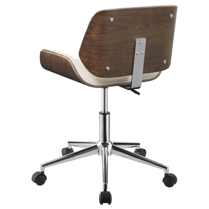 Ecru Swivel Office Chair Adjustable Height - Beige